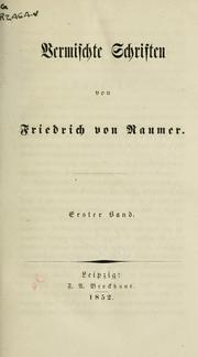 Cover of: Vermischte Schriften.