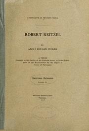 Cover of: Robert Reitzel