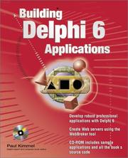 Cover of: Building Delphi 6 applications