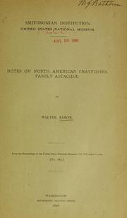 Cover of: Notes on North American Crayfishes, family Astacidae.