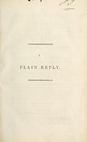 Cover of: A plain reply to the pamphlet calling itself A plain answer by Robert Bisset