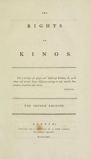 Cover of: The rights of kings. by William Cuninghame