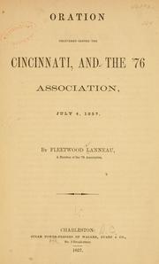 Cover of: Oration delivered before the Cincinnati, and the 