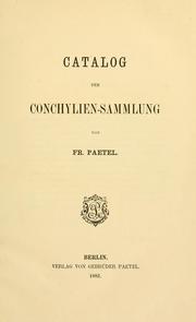 Catalog der Conchylien-Sammlung by Friedrich Paetel