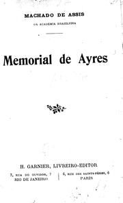 Cover of: Memorial de Ayres by Machado de Assis.