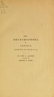 Cover of: The rhynchophora of America north of Mexico by John Lawrence LeConte