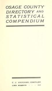 Cover of: Osage County directory and statistical compendium