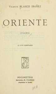 Cover of: Oriente: (Viajes)