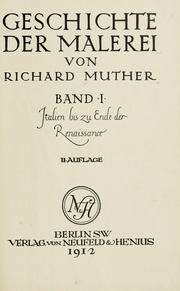 Cover of: Geschichte der Malerei by Richard Muther, Richard Muther