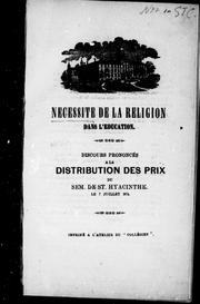 Front cover of Nécessité de la religion dans l'éducation by Unknown