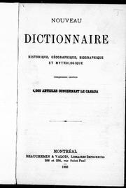 Cover of: Nouveau dictionnaire historique, géographique, biographique et mythologique by 