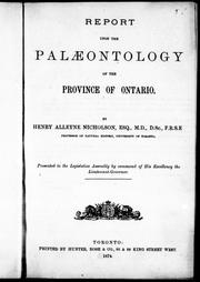 Cover of: Report upon the palaeontology of the province of Ontario