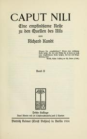 Cover of: Caput Nili by Richard Kandt