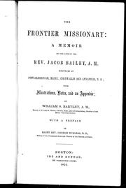 Cover of: The frontier missionary by by William S. Bartlet ; with a preface by George Burgess.