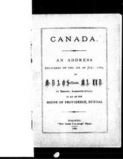 Cover of: Canada: an address delivered on the 1st of July, 1889