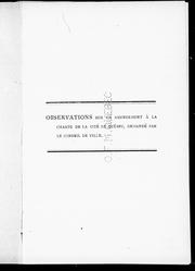 Cover of: Observations sur un amendement à la charte de la cité de Québec