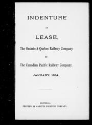 Cover of: Indenture of lease by 