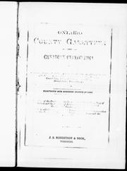 Ontario county gazetteer and Canadian cyclopaedia