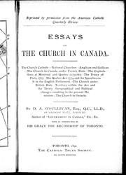 Cover of: Essays on the Church in Canada by D. A. O'Sullivan