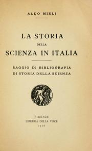 Cover of: storia della scienza in Italia: saggio di bibliografia di storia della scienca.