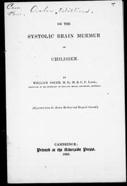 Cover of: On the systolic brain murmur of children