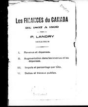 Cover of: Les finances du Canada de 1867 à 1899