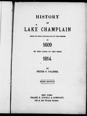 Cover of: History of Lake Champlain from its first exploration by the French in 1609 to the close of the year 1814