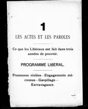 Cover of: Les Actes et les paroles by 