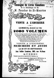 Cover of: Catalogue de livres canadiens de la bibliothèque de feu M. Faucher de St.-Maurice by 