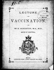 Cover of: Lecture on vaccination