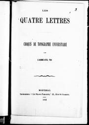 Cover of: Les quatre lettres: croquis de topographie universitaire