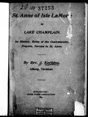 St. Anne of Isle LaMotte in Lake Champlain by J. Kerlidou