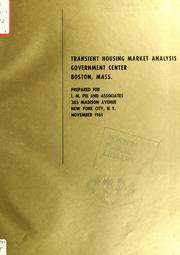 Cover of: Transient housing market analysis, government center, Boston, mass.