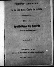 Cover of: Institutions de Joliette: (détails intéressants).