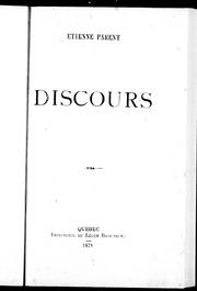 Cover of: Discours by Etienne Parent