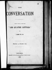 Cover of: Une conversation faisant suite à la brochure "Les quatre lettres"