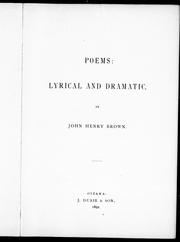 Cover of: Poems : lyrical and dramatic