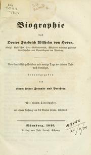 Cover of: Biographie by Friedrich Wilhelm von Hoven