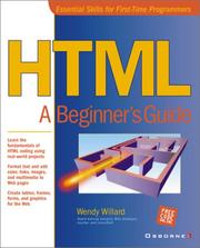 Cover of: HTML: A Beginner's Guide