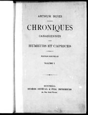 Cover of: Chroniques canadiennes : humeurs et caprices