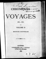 Cover of: Chroniques : voyages, etc., etc.