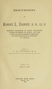 Cover of: Discussions by Robert Lewis Dabney