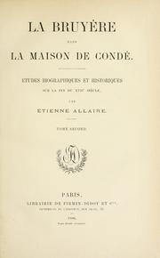 Cover of: La Bruyère dans la maison de Condé.