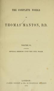 Cover of: The complete works of Thomas Manton by Thomas Manton