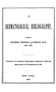Cover of: A Dermatological Bibliography