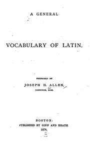 Cover of: A General Vocabulary of Latin