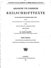 Akkadische und sumerische Keilschrifttexte by Paul Haupt