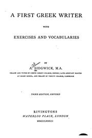 Cover of: A First Greek Writer, with Exercises and Vocabularies