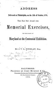Cover of: Address Delivered at Philadelphia, on the 19th of October, 1876