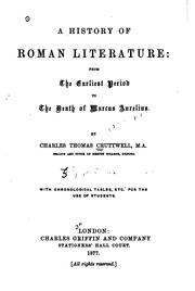 Cover of: A History of Roman Lierature: From the Earliest Period to the Death of ...